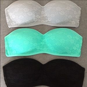 Victoria Secret strapless lace bandeau